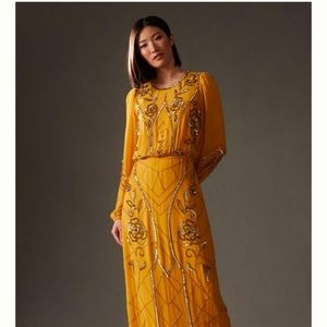 Anthropologie let me be juliet sheer maxi dress